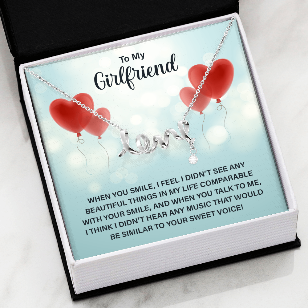Scripted Love Necklace Gift for Girlfriend