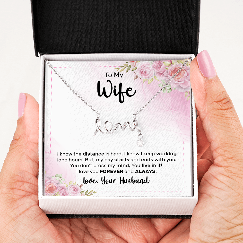 Scripted Love Necklace Gift for Wife