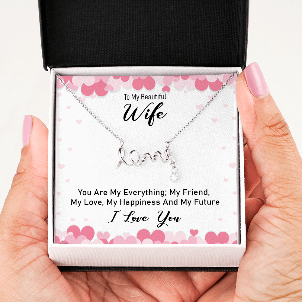 Scripted Love Necklace Gift for Wife