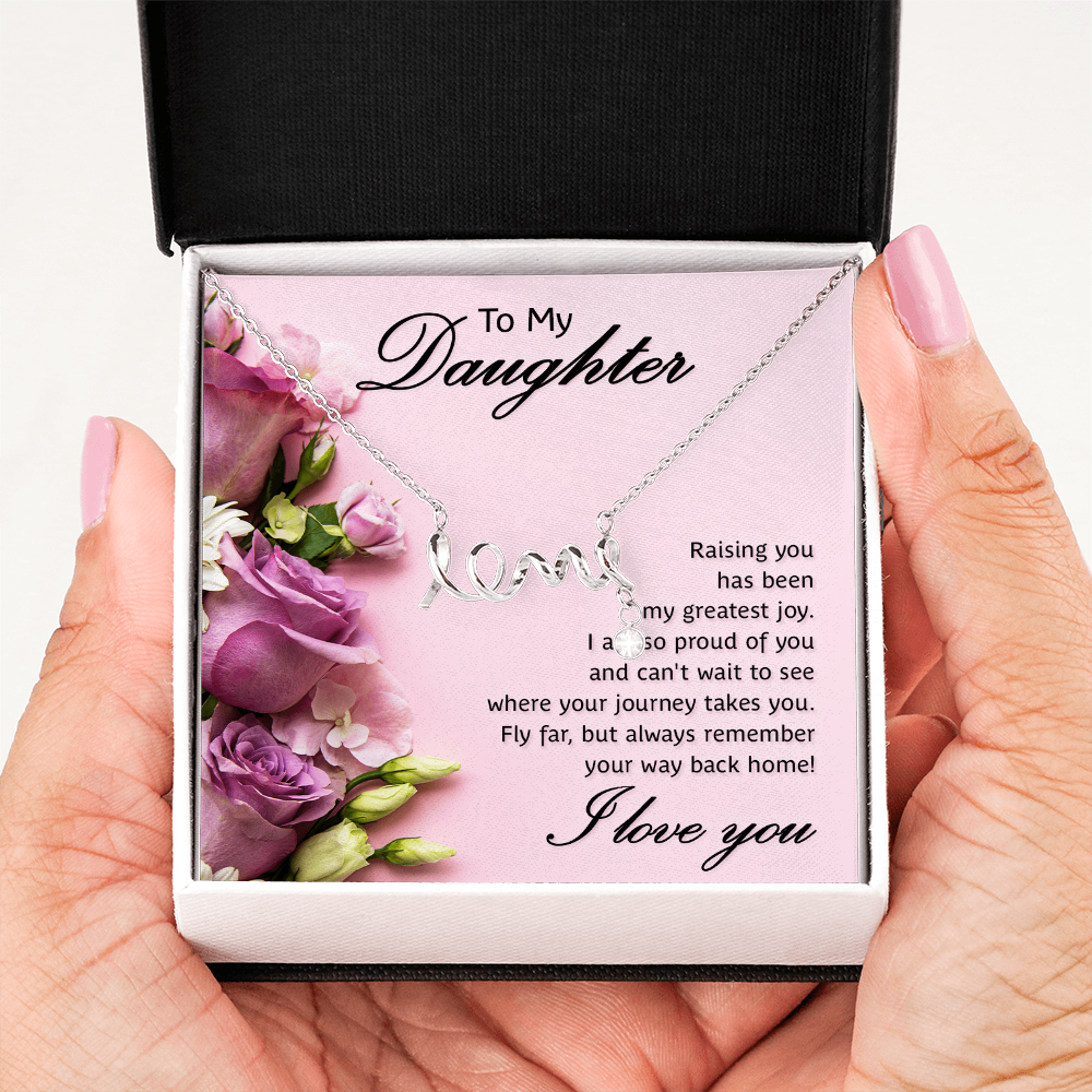 Scripted Love Necklace Gift for Daughter