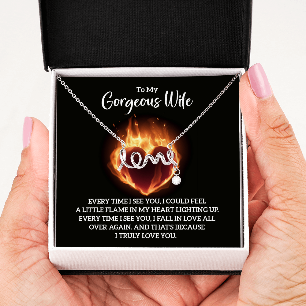Scripted Love Necklace Gift for Wife