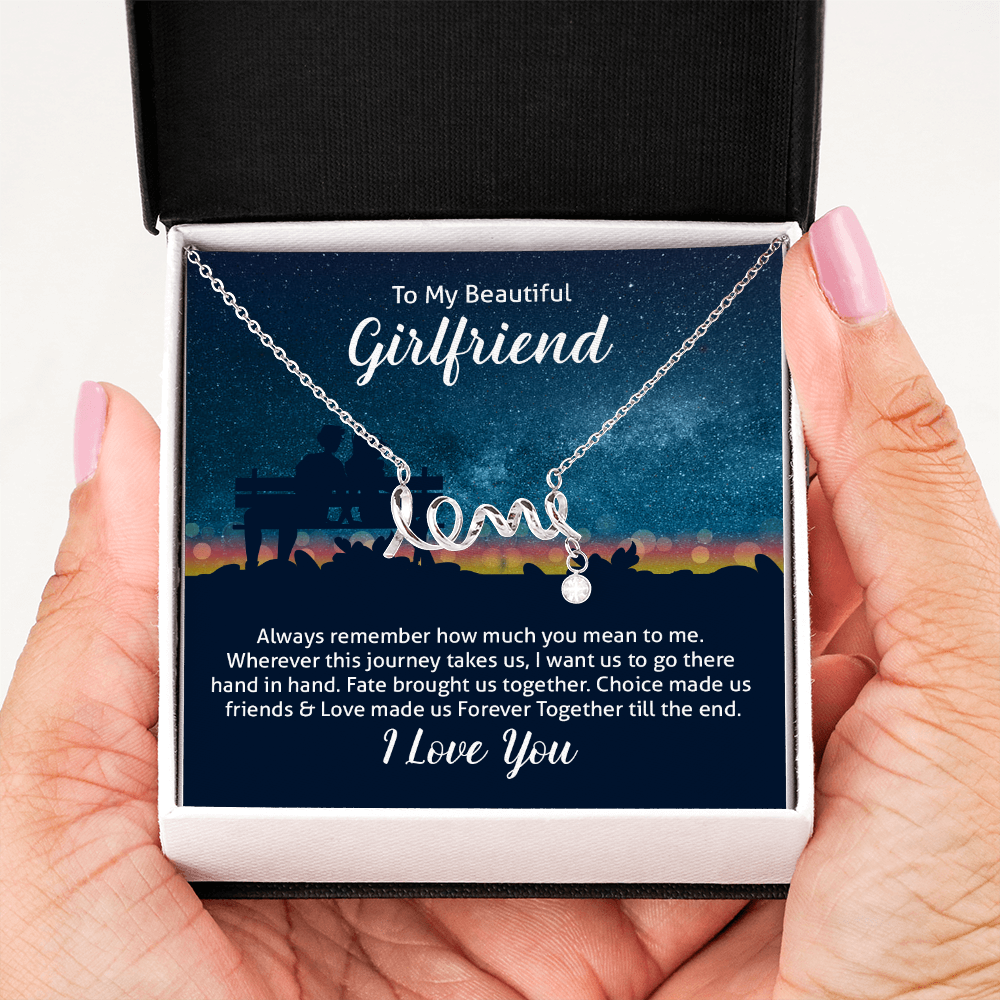 Scripted Love Necklace Gift for Girlfriend