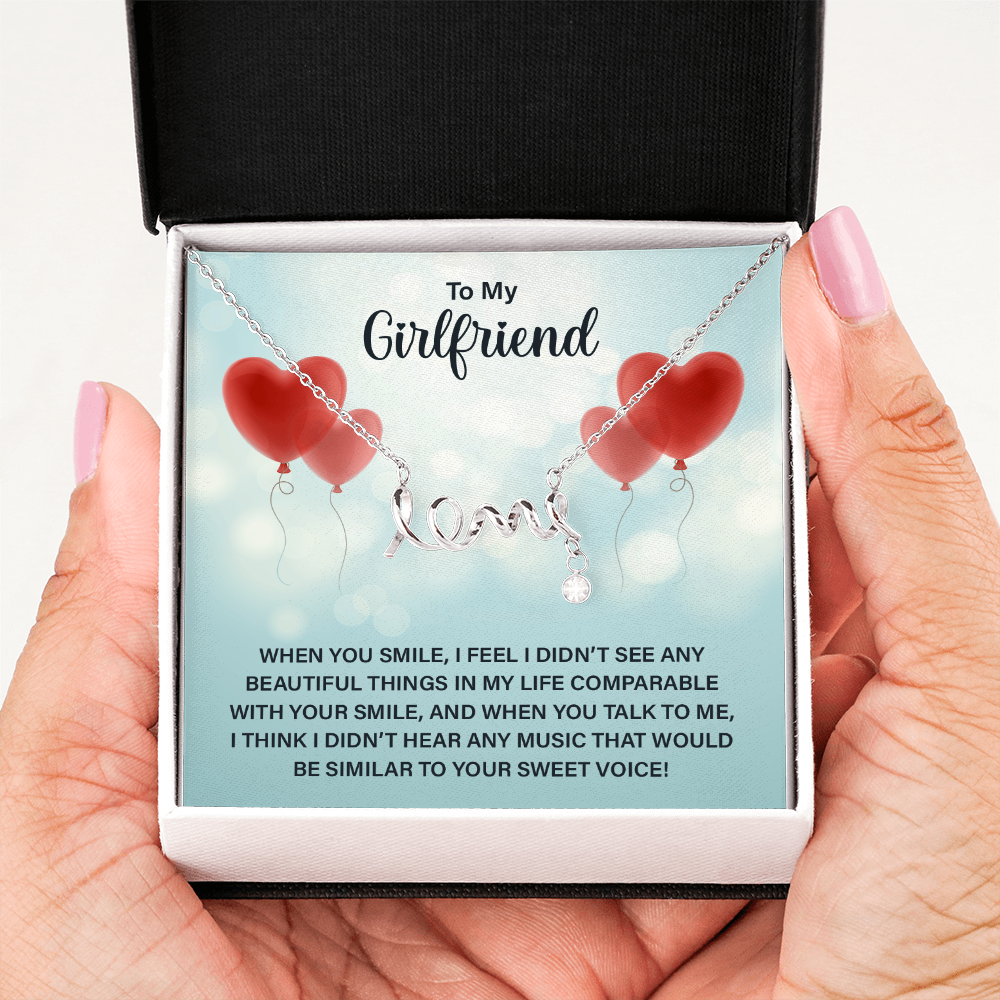 Scripted Love Necklace Gift for Girlfriend
