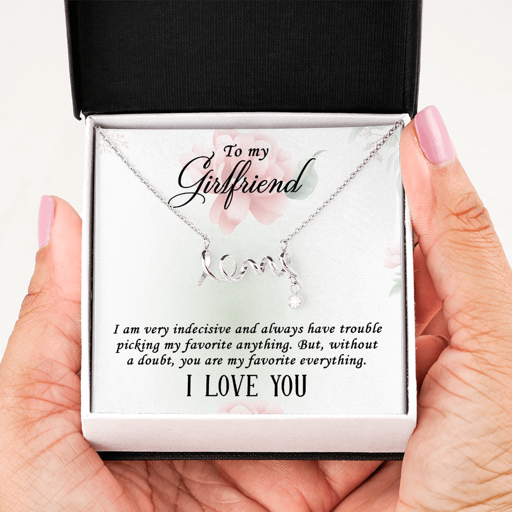 Scripted Love Necklace Gift for Girlfriend