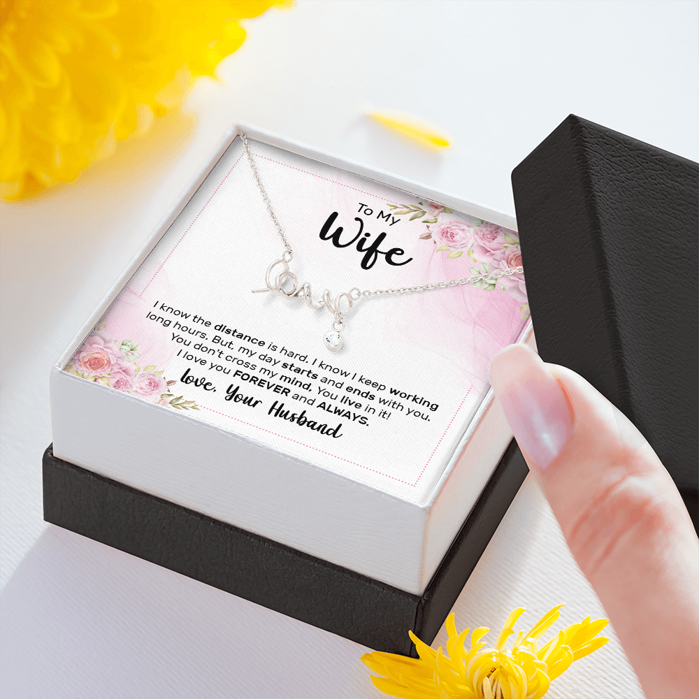 Scripted Love Necklace Gift for Wife