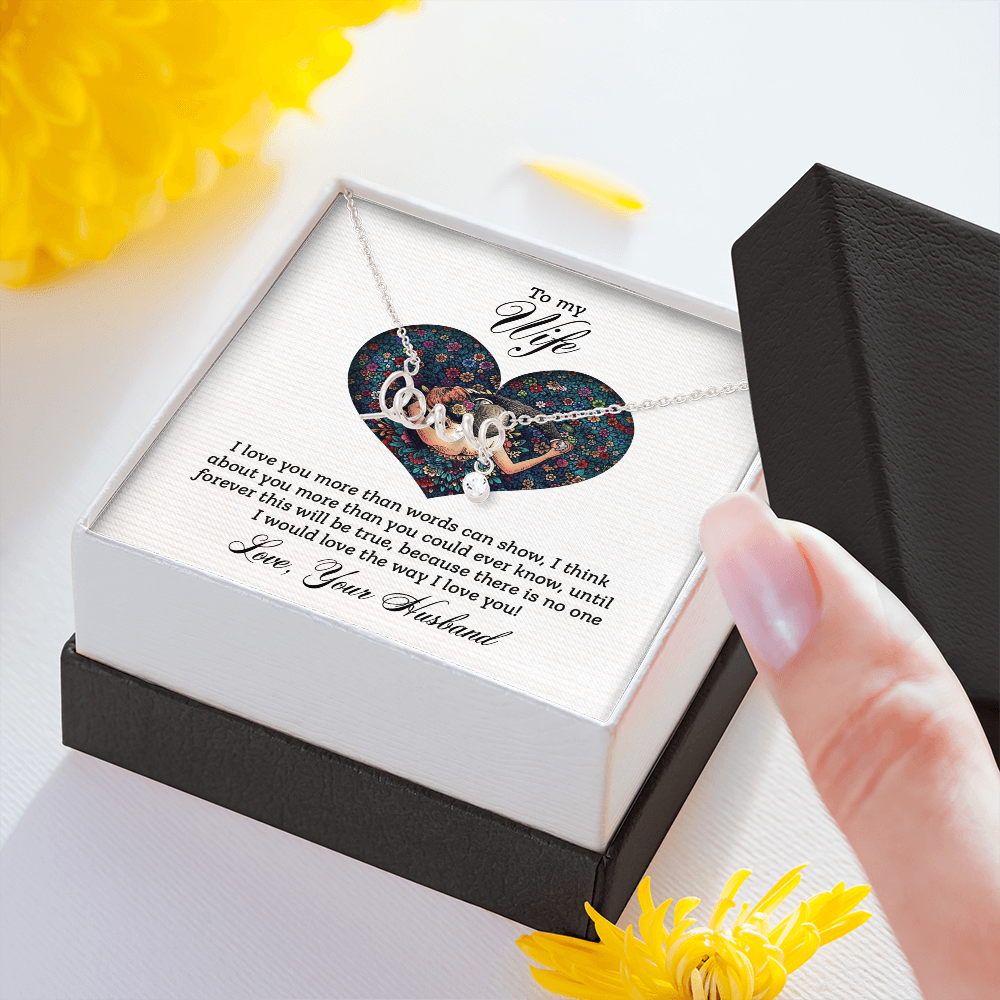 Scripted Love Necklace Gift for Wife