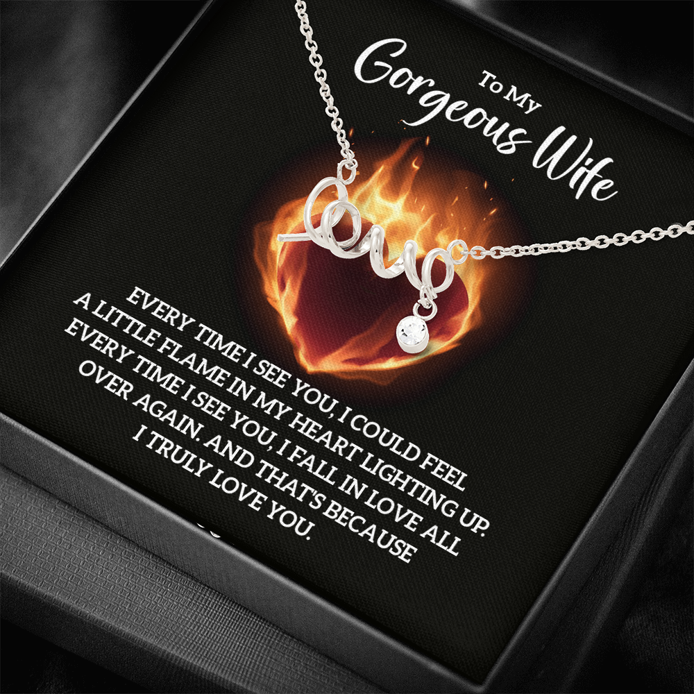 Scripted Love Necklace Gift for Wife
