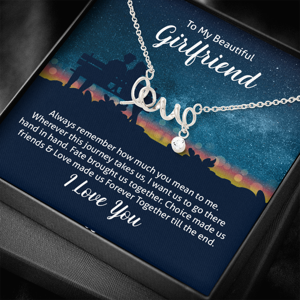 Scripted Love Necklace Gift for Girlfriend