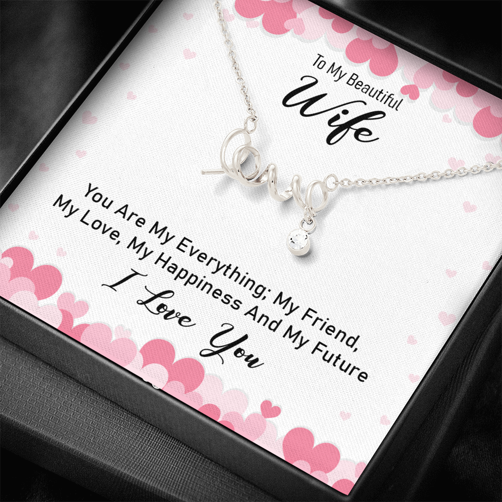 Scripted Love Necklace Gift for Wife