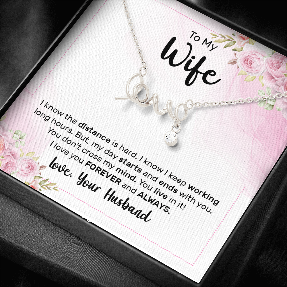 Scripted Love Necklace Gift for Wife