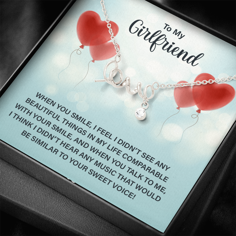 Scripted Love Necklace Gift for Girlfriend