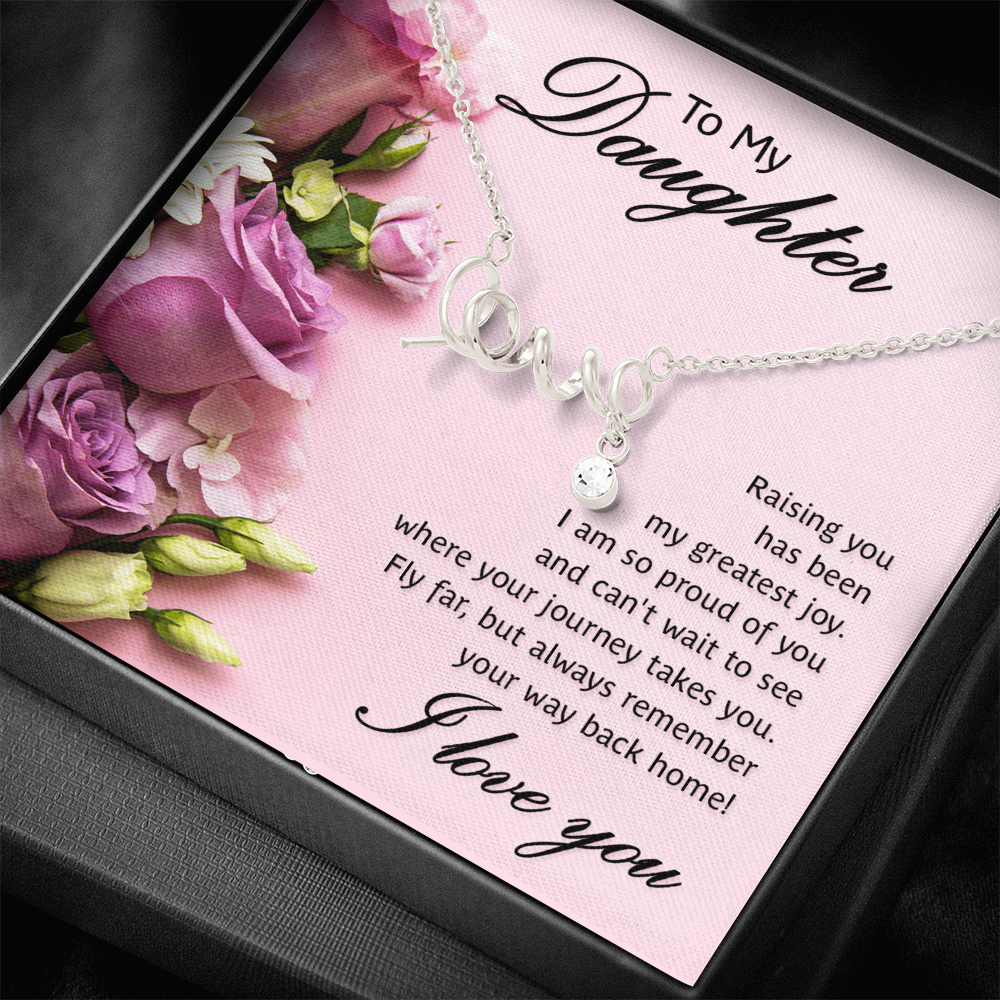 Scripted Love Necklace Gift for Daughter