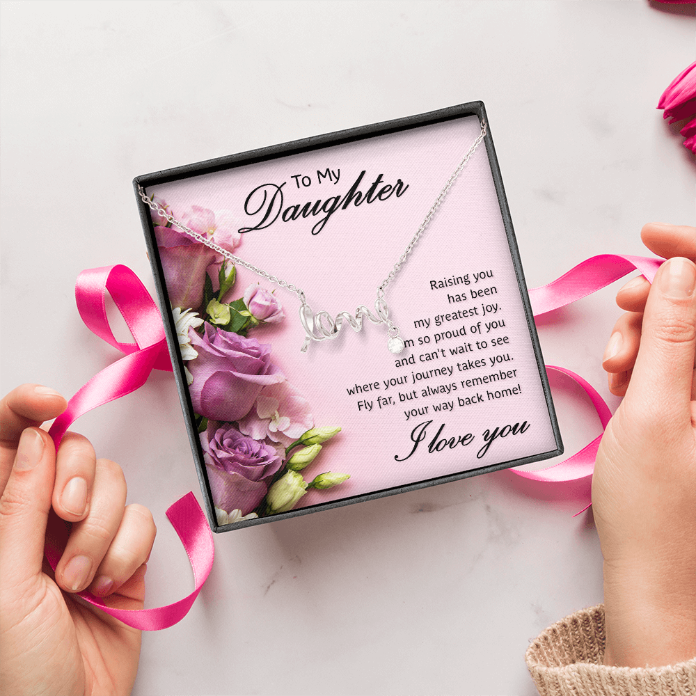 Scripted Love Necklace Gift for Daughter