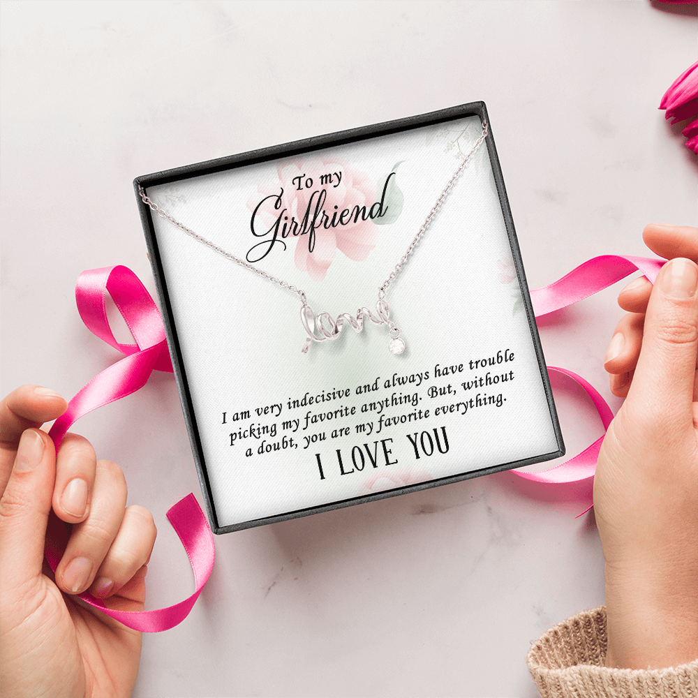Scripted Love Necklace Gift for Girlfriend