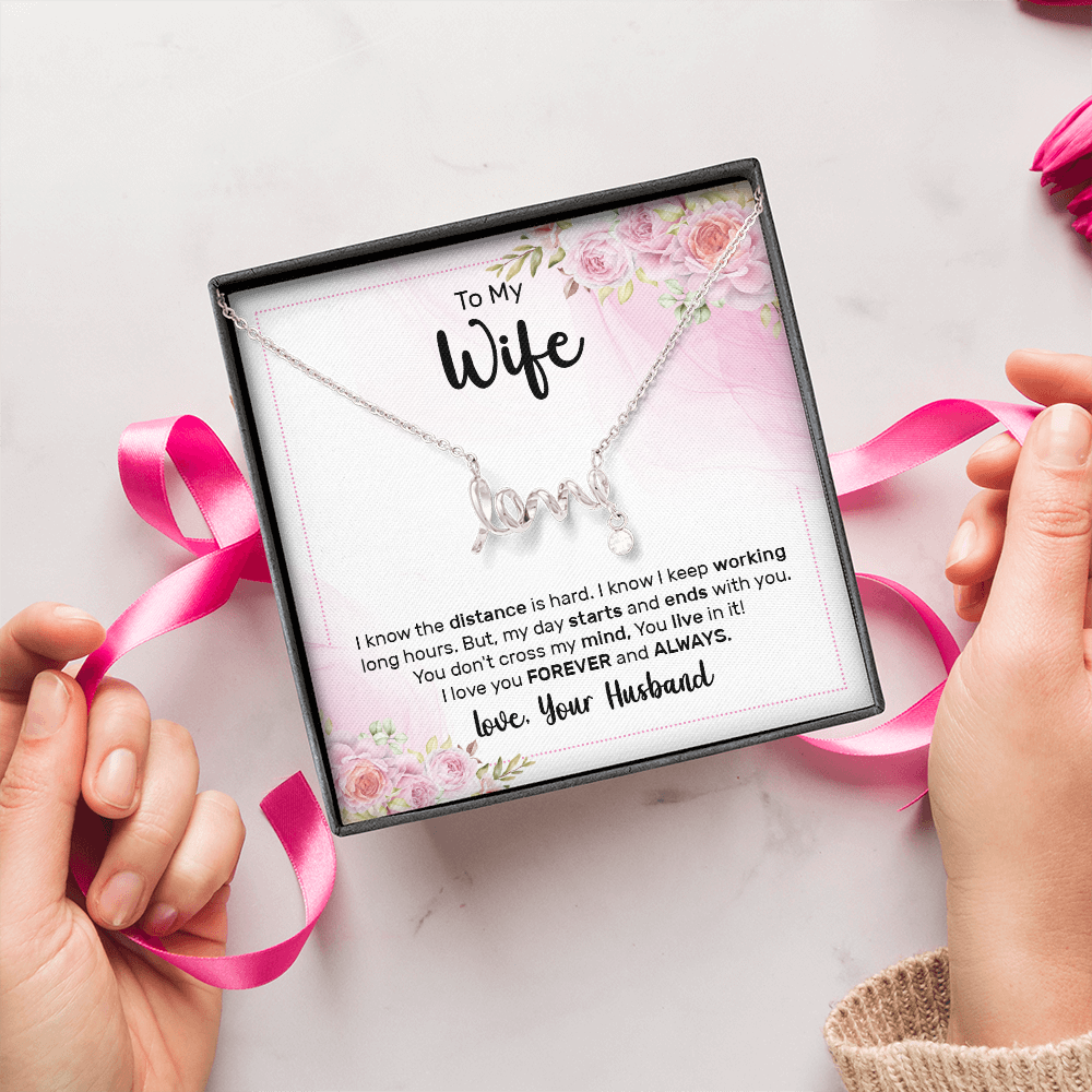 Scripted Love Necklace Gift for Wife