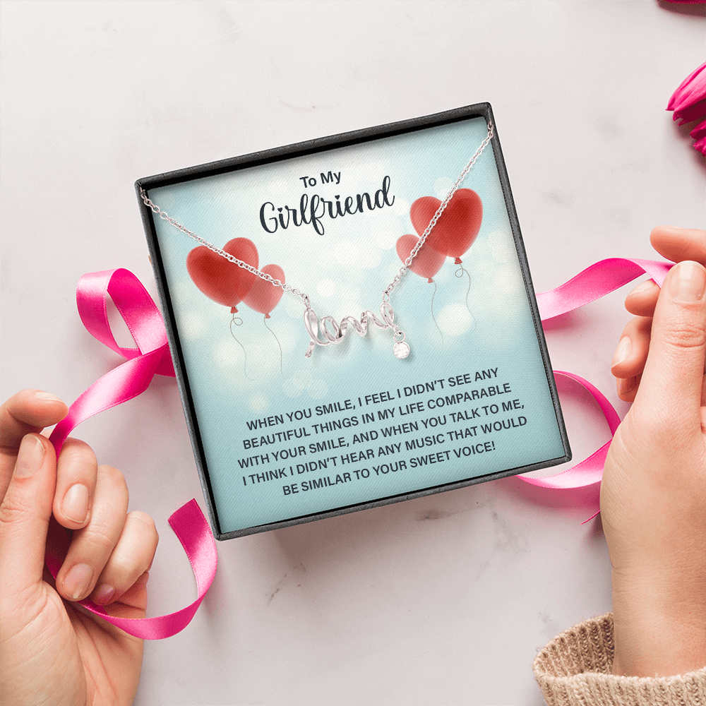 Scripted Love Necklace Gift for Girlfriend