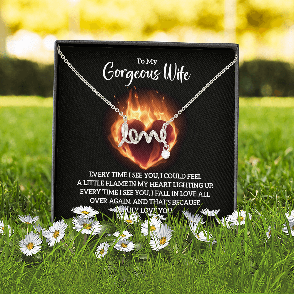 Scripted Love Necklace Gift for Wife