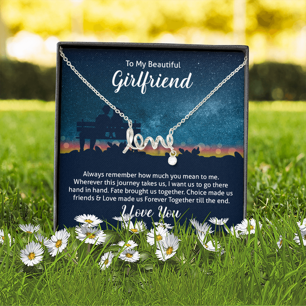 Scripted Love Necklace Gift for Girlfriend
