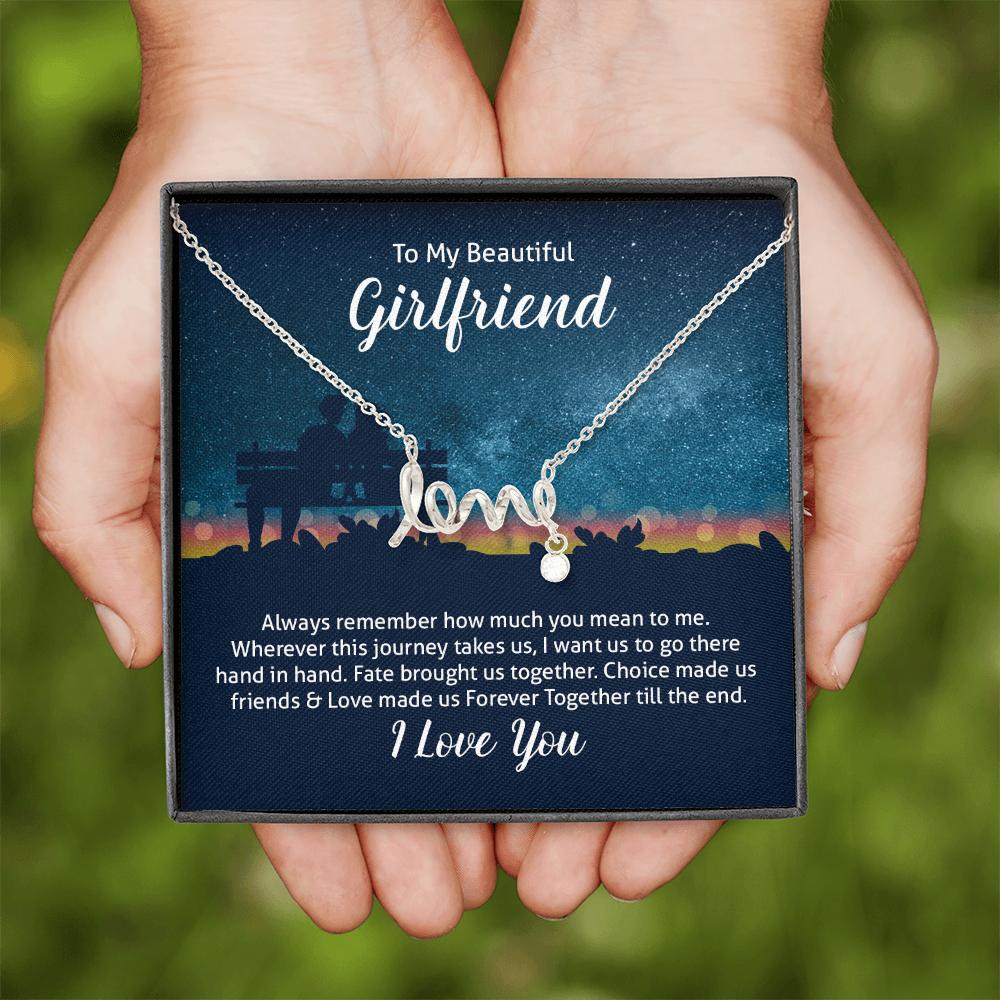 Scripted Love Necklace Gift for Girlfriend