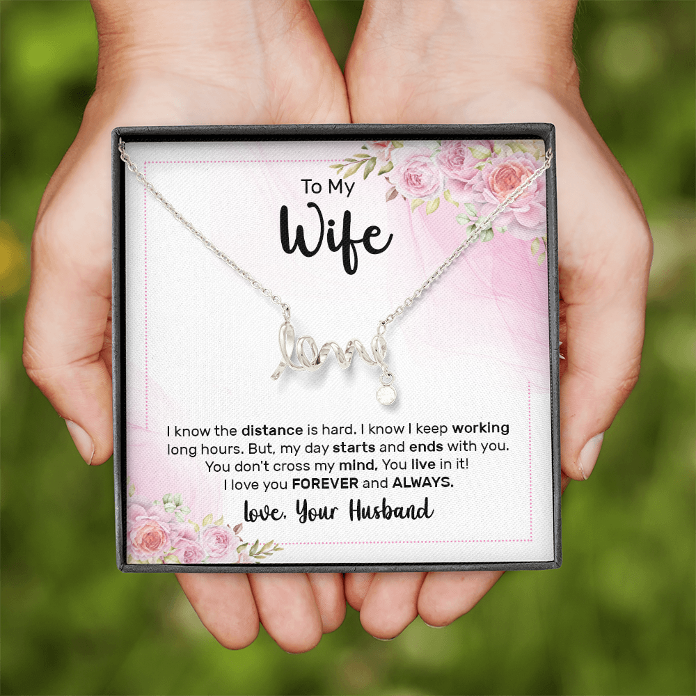 Scripted Love Necklace Gift for Wife