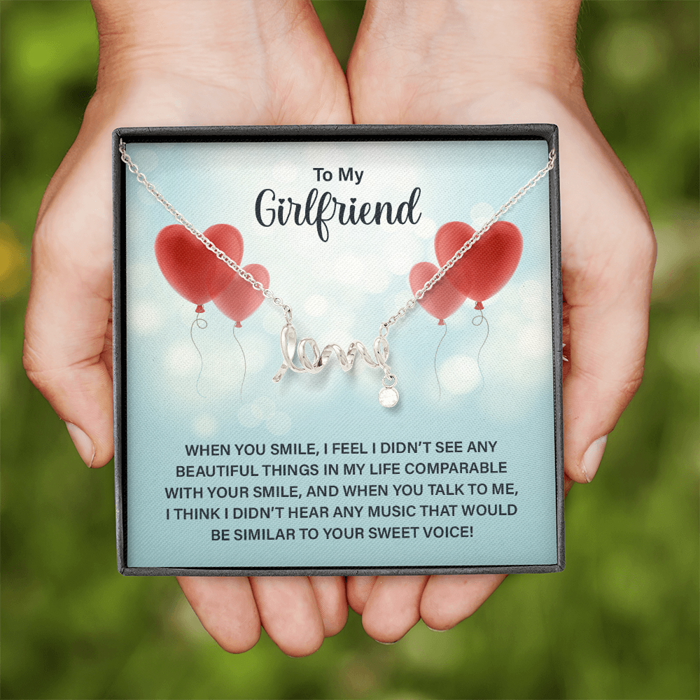 Scripted Love Necklace Gift for Girlfriend