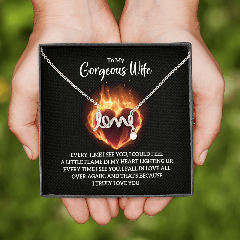 Scripted Love Necklace Gift for Wife