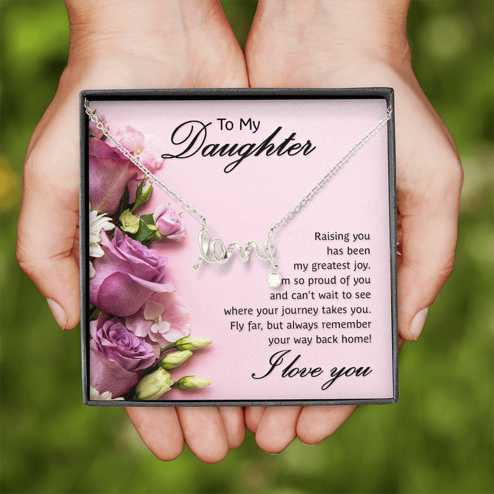 Scripted Love Necklace Gift for Daughter