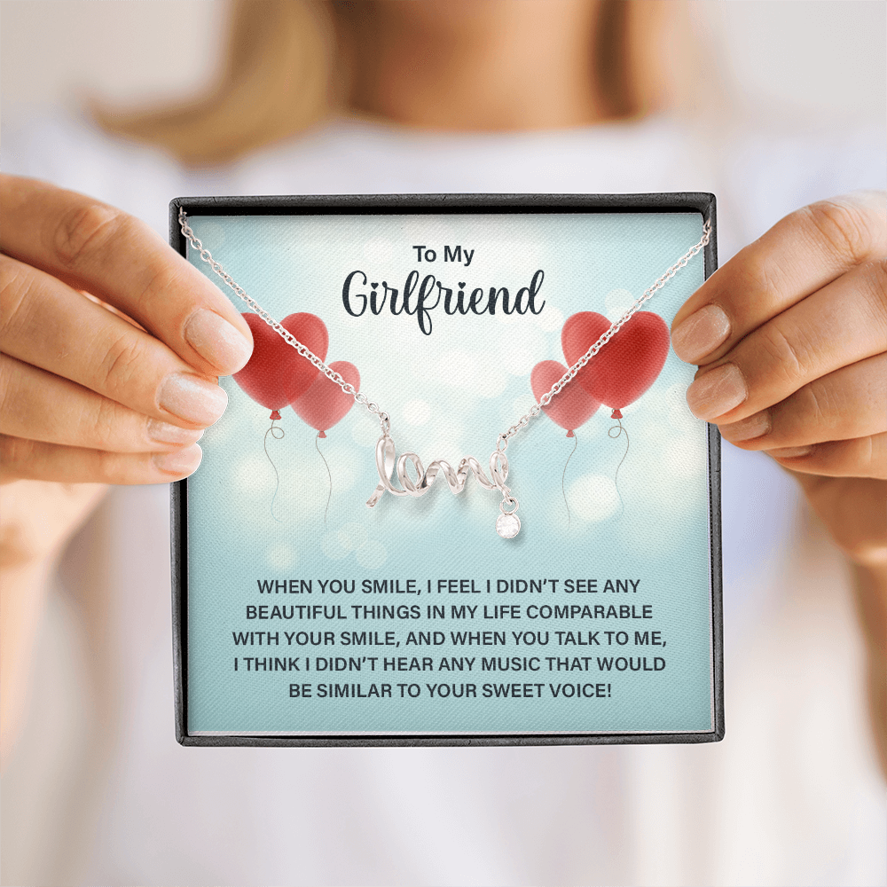 Scripted Love Necklace Gift for Girlfriend
