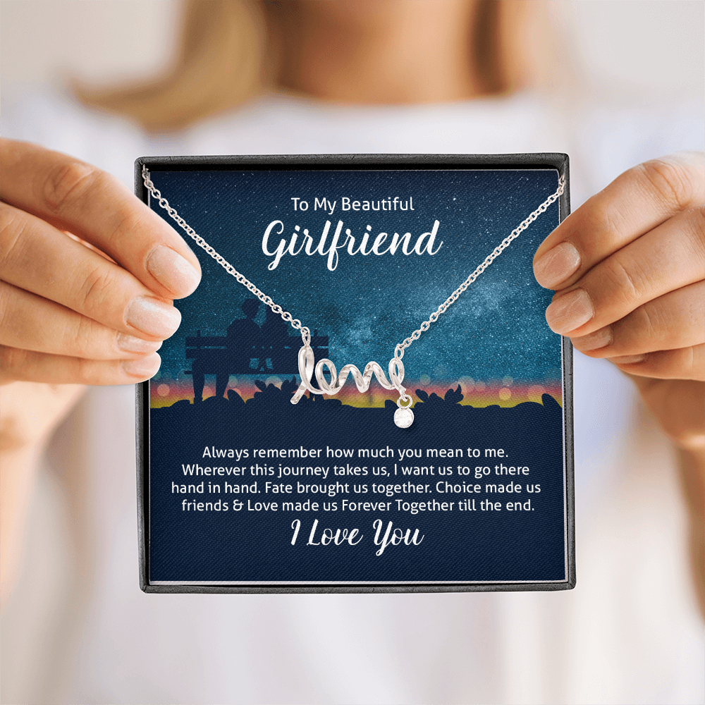 Scripted Love Necklace Gift for Girlfriend