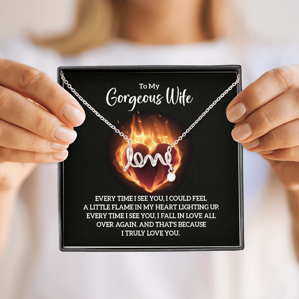 Scripted Love Necklace Gift for Wife