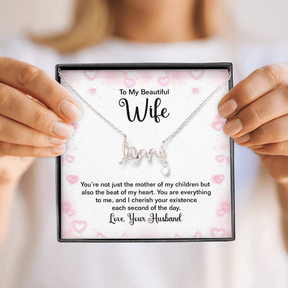 Scripted Love Necklace Gift for Wife