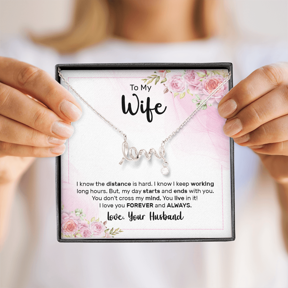 Scripted Love Necklace Gift for Wife