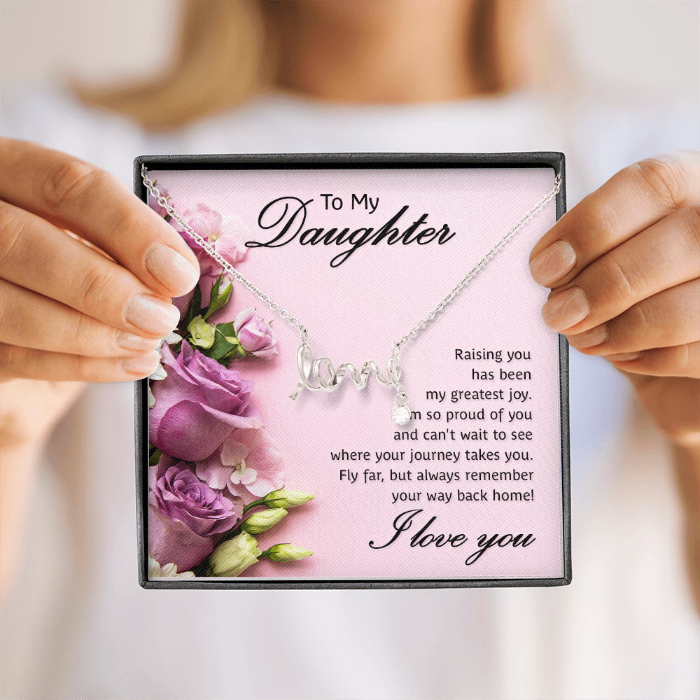 Scripted Love Necklace Gift for Daughter