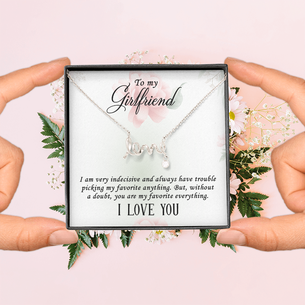 Scripted Love Necklace Gift for Girlfriend
