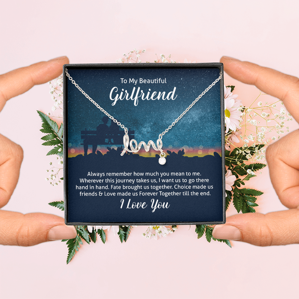 Scripted Love Necklace Gift for Girlfriend