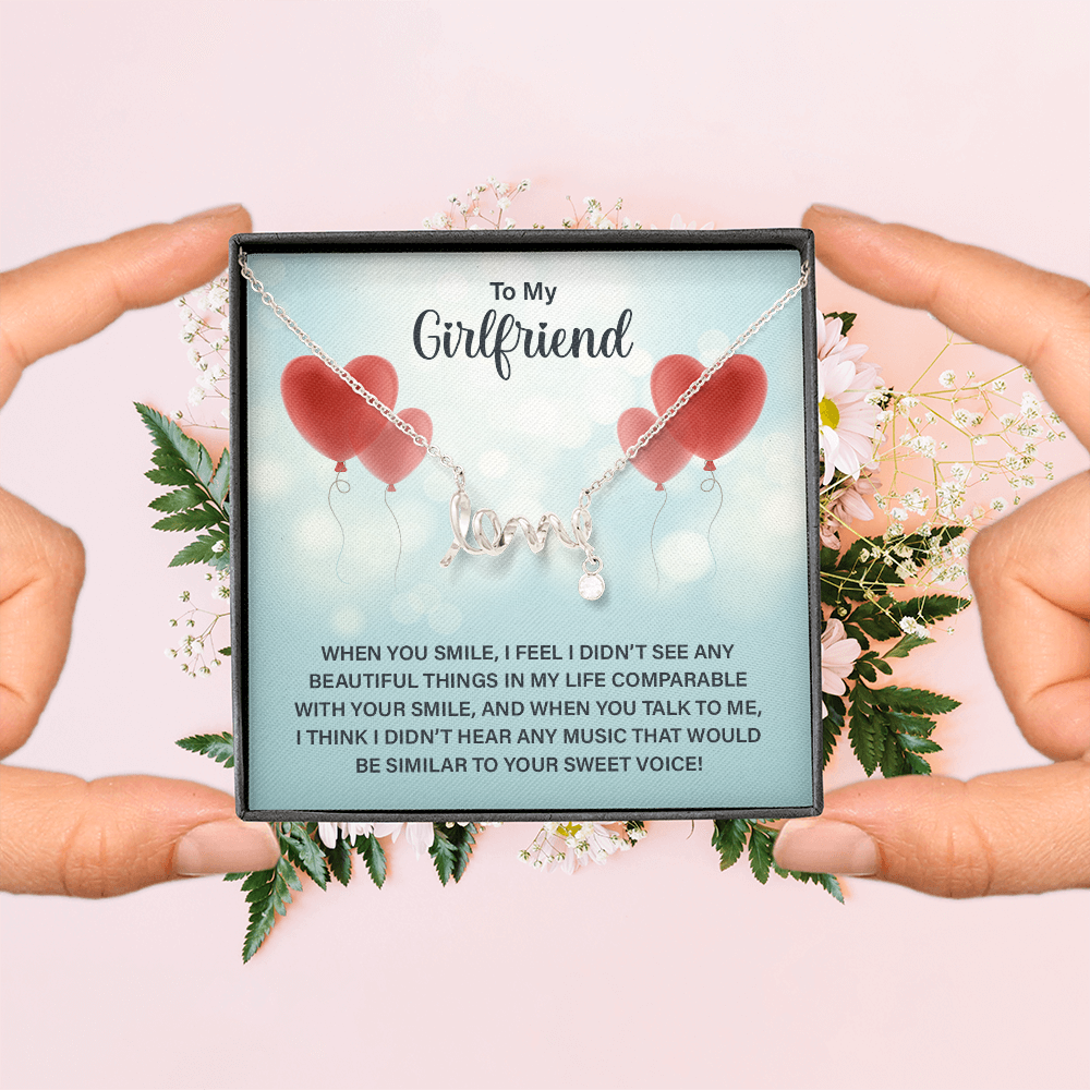 Scripted Love Necklace Gift for Girlfriend