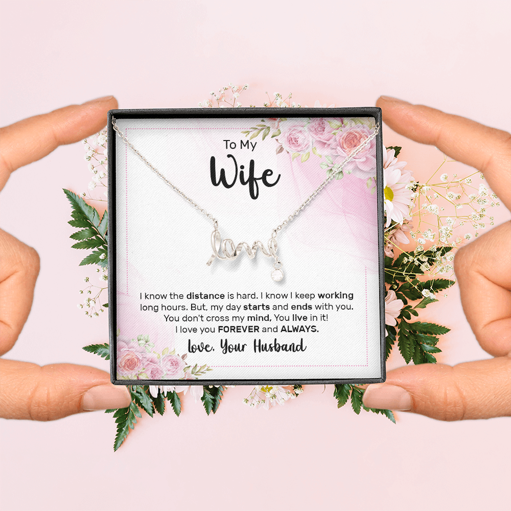 Scripted Love Necklace Gift for Wife