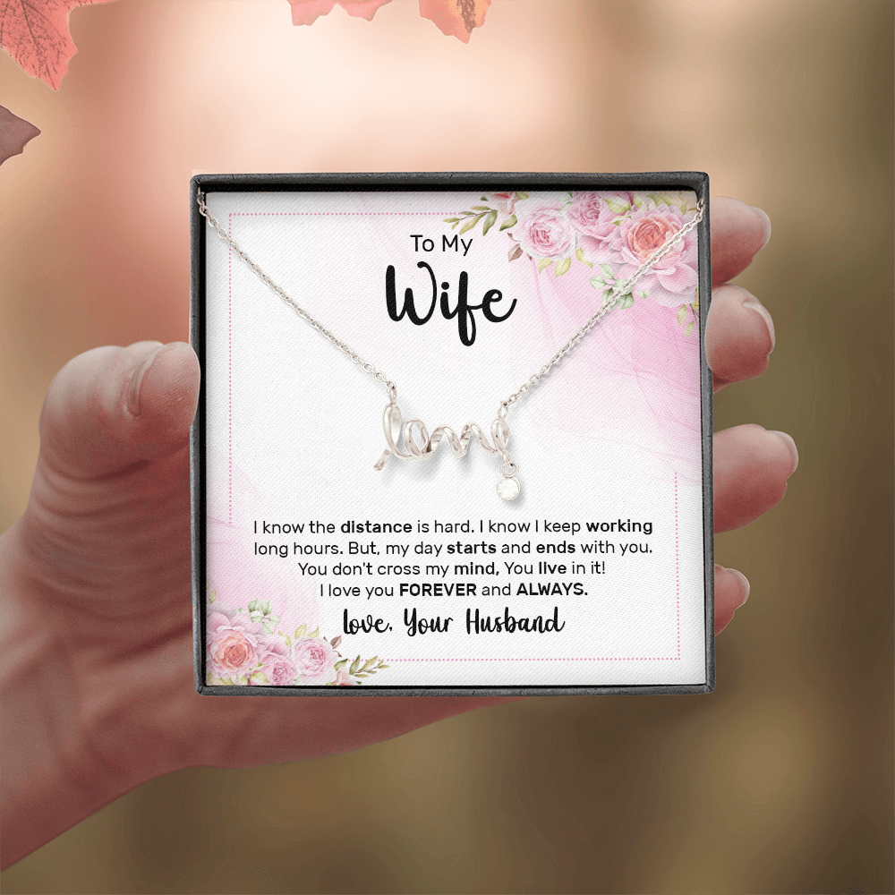 Scripted Love Necklace Gift for Wife