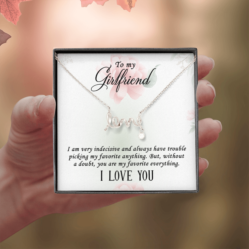 Scripted Love Necklace Gift for Girlfriend