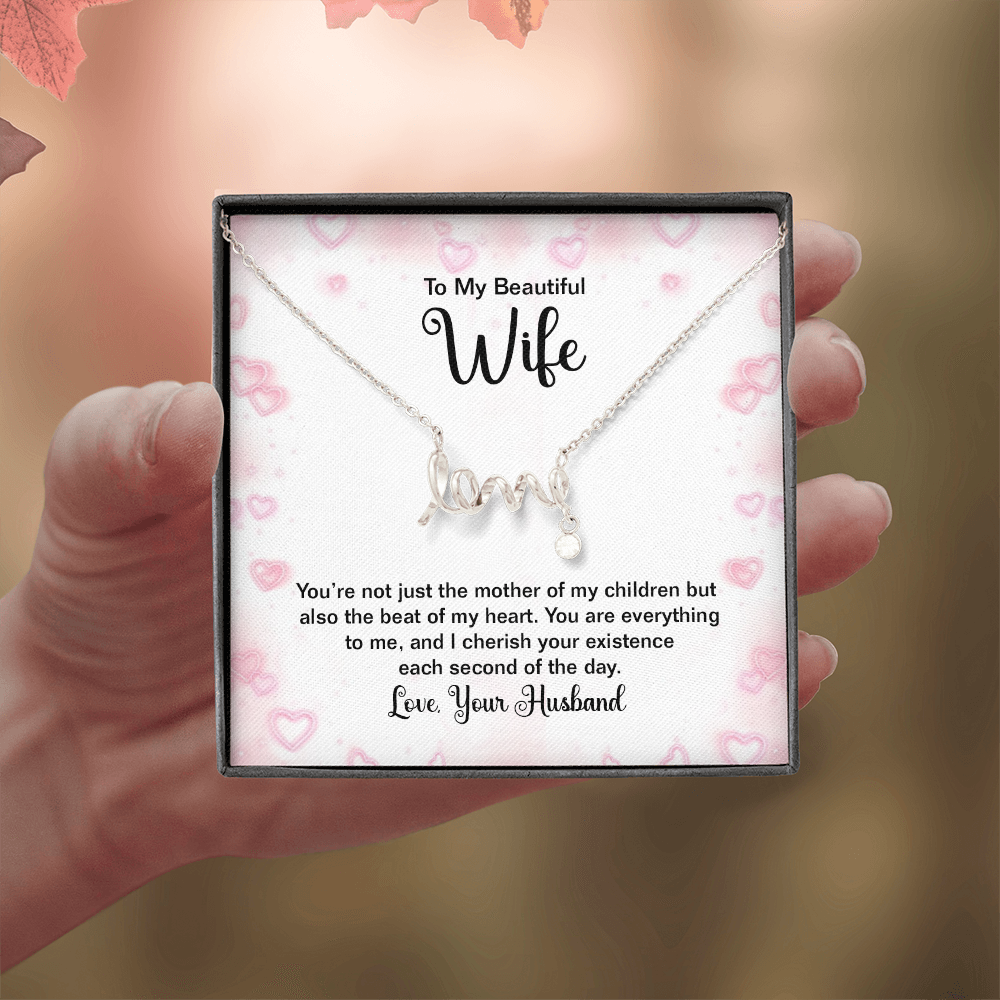 Scripted Love Necklace Gift for Wife