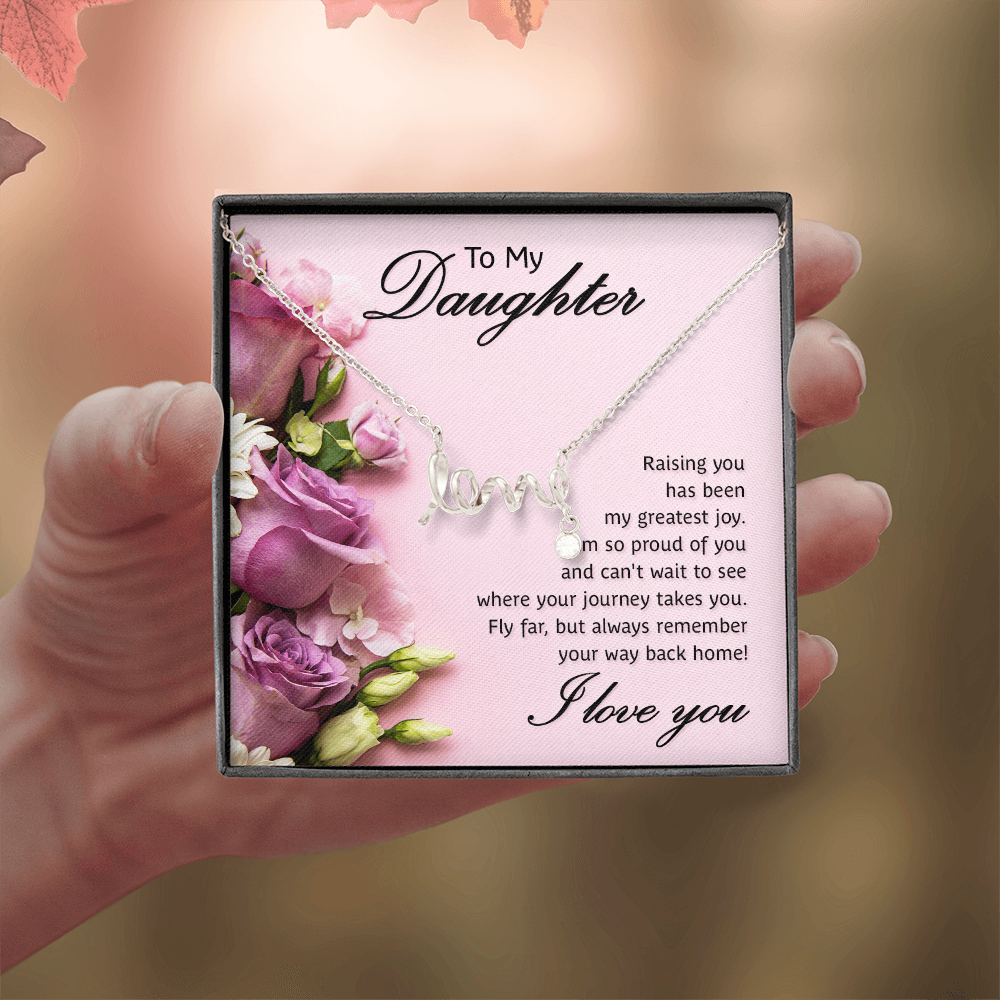 Scripted Love Necklace Gift for Daughter