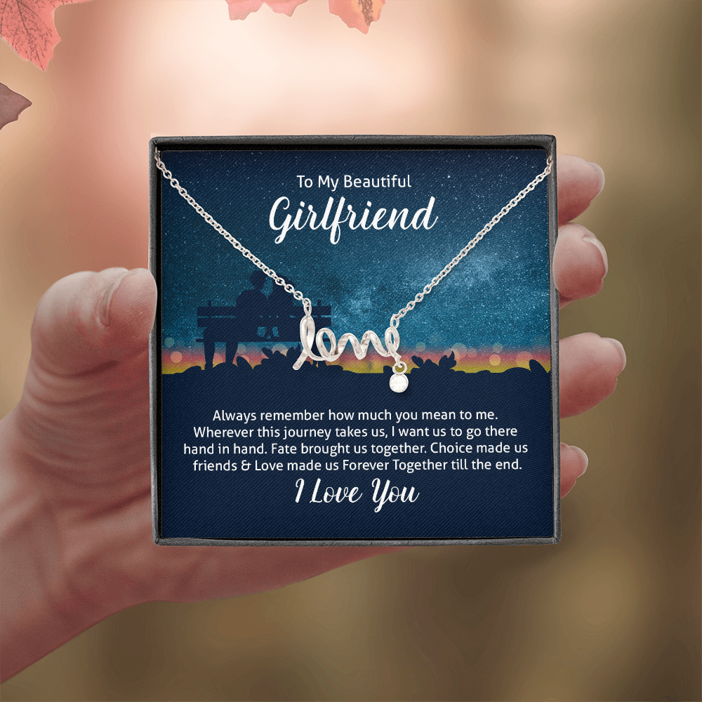 Scripted Love Necklace Gift for Girlfriend