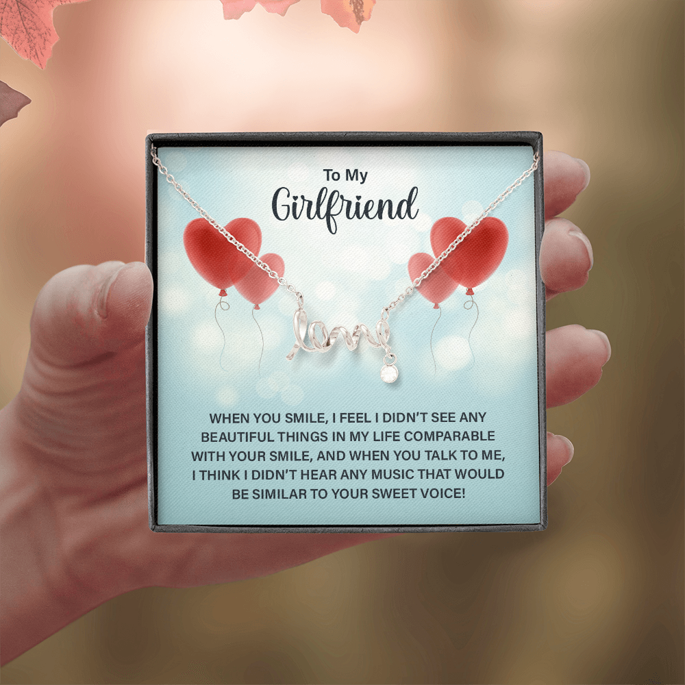 Scripted Love Necklace Gift for Girlfriend