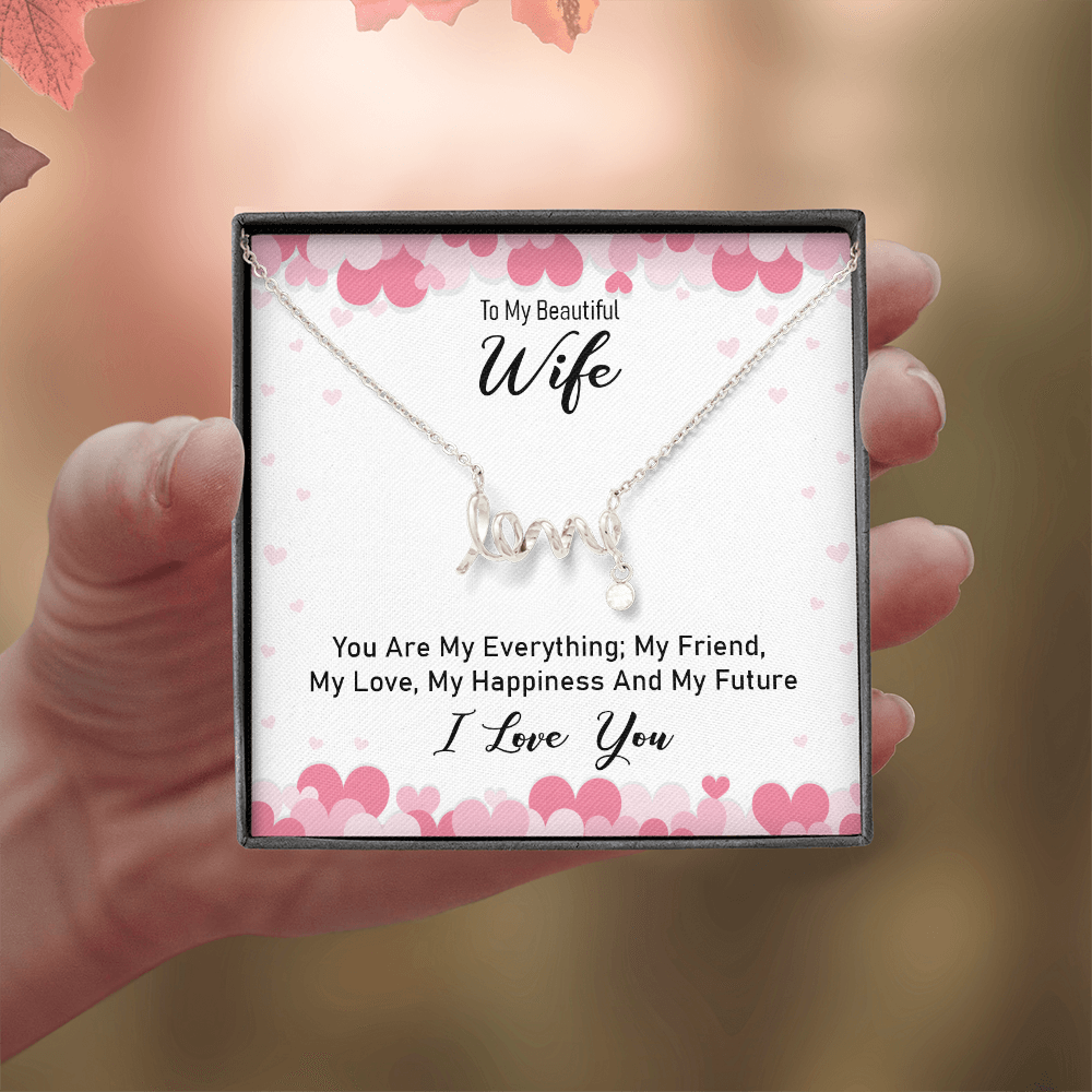 Scripted Love Necklace Gift for Wife