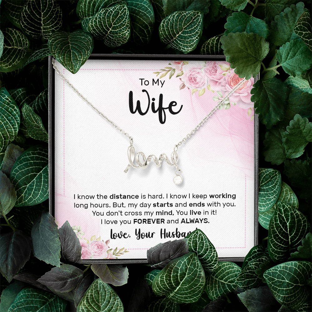 Scripted Love Necklace Gift for Wife