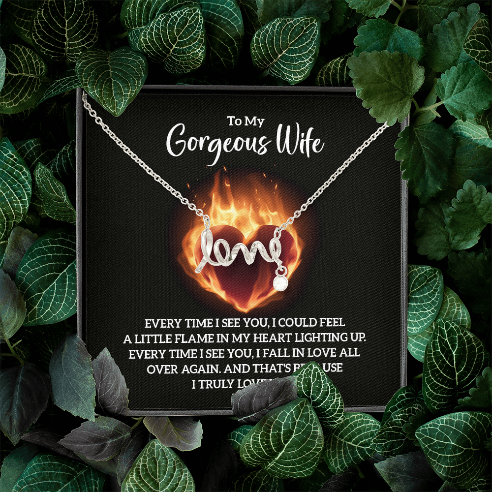 Scripted Love Necklace Gift for Wife