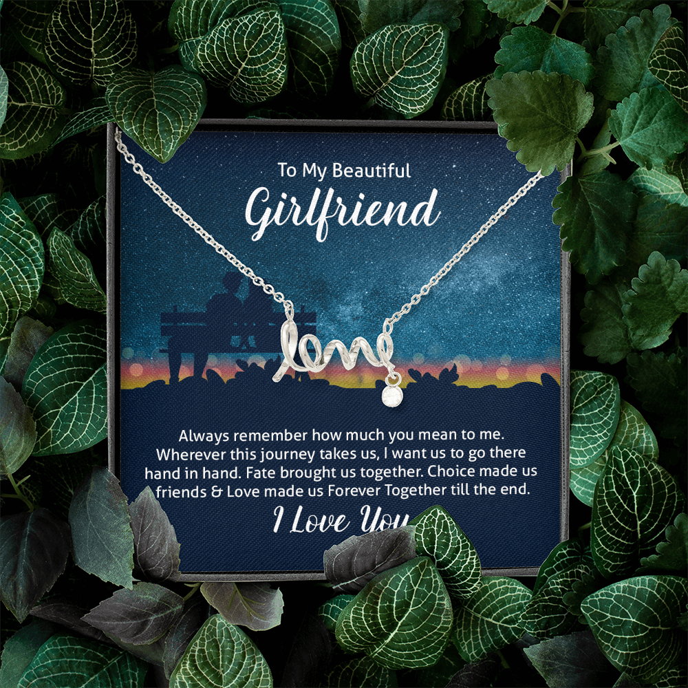 Scripted Love Necklace Gift for Girlfriend