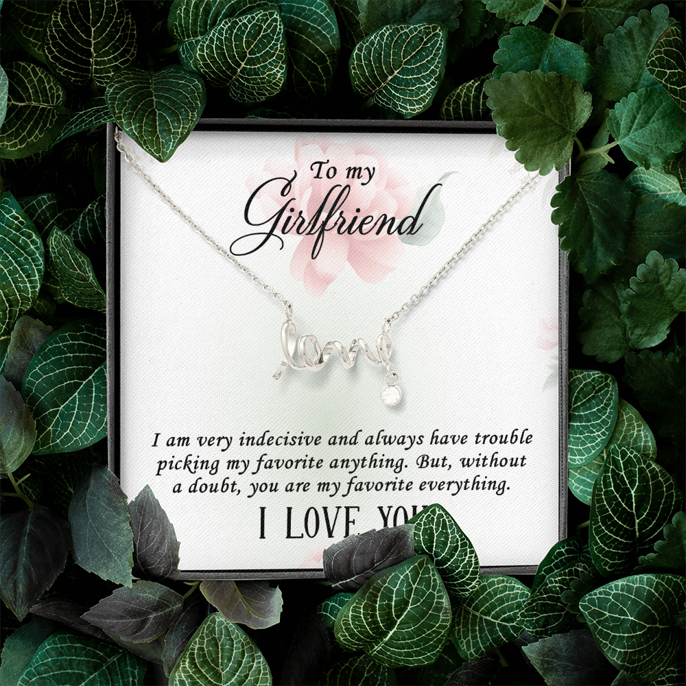Scripted Love Necklace Gift for Girlfriend