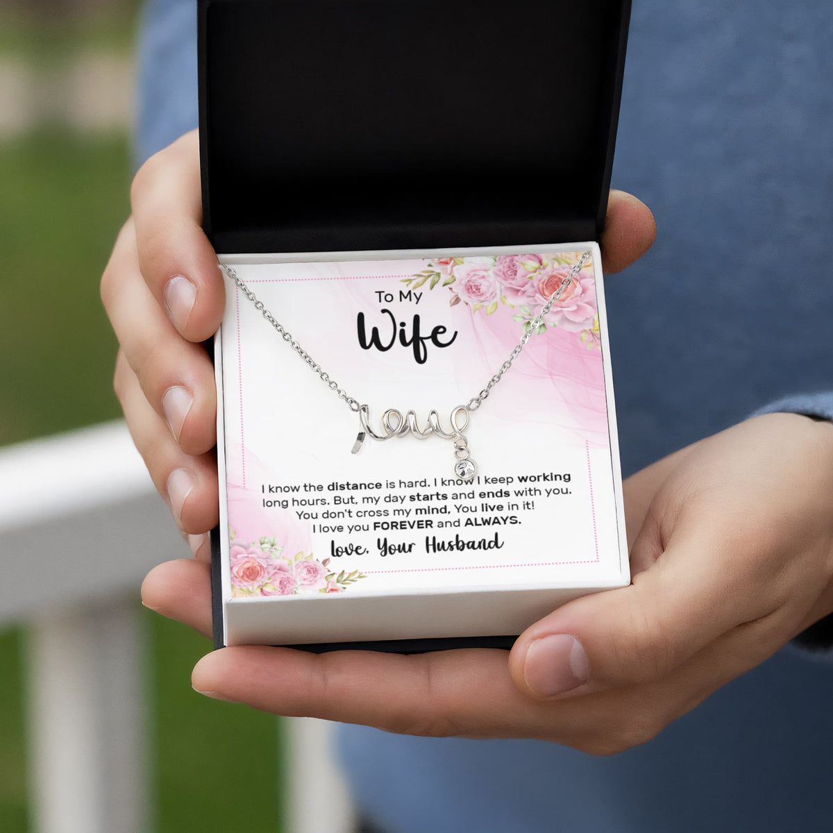 Scripted Love Necklace Gift for Wife