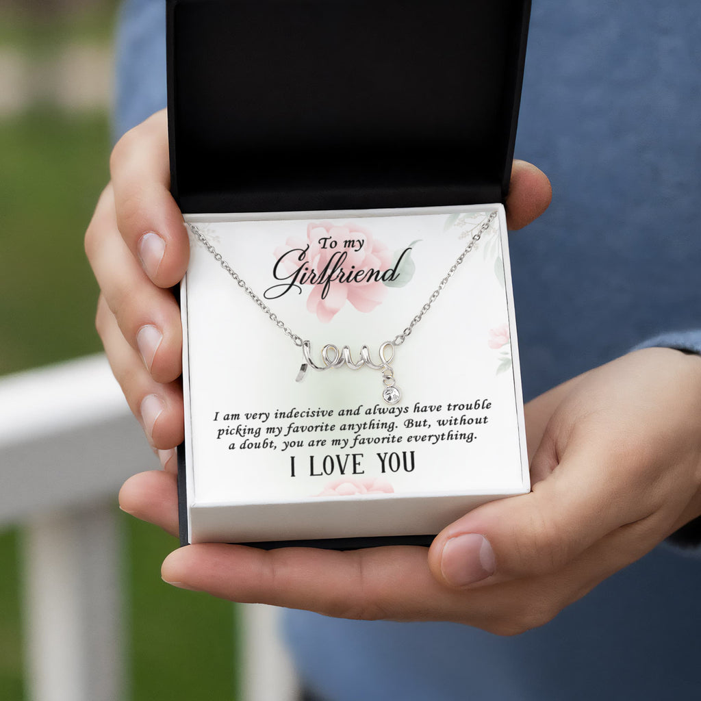 Scripted Love Necklace Gift for Girlfriend